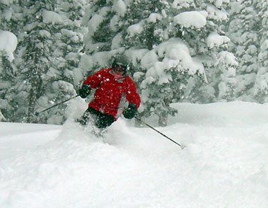 ORIC Volunteer Chuck Shom skiing at Monarch Mountain